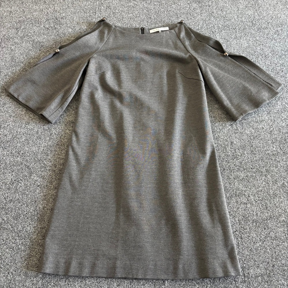 Trina Turk Womens Gray Cold Shoulder Bell Sleeve Shift Dress Size 6